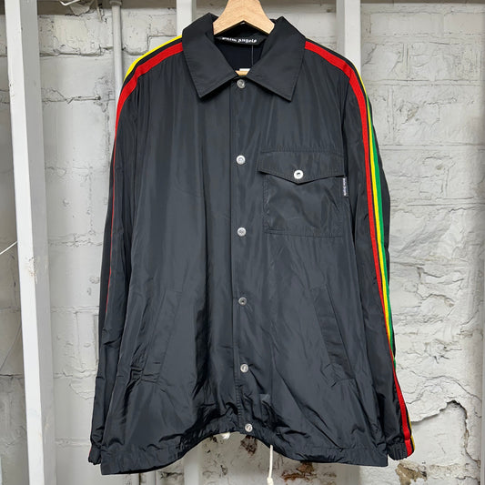 Palm Angels Jamaica Stripe Coach Jacket Sz L