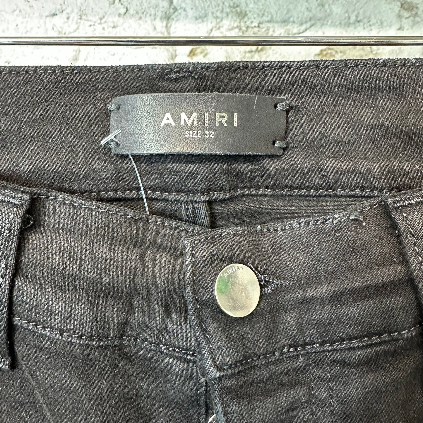 Amiri DIstressed Plain Black Denim Jeans Sz 32