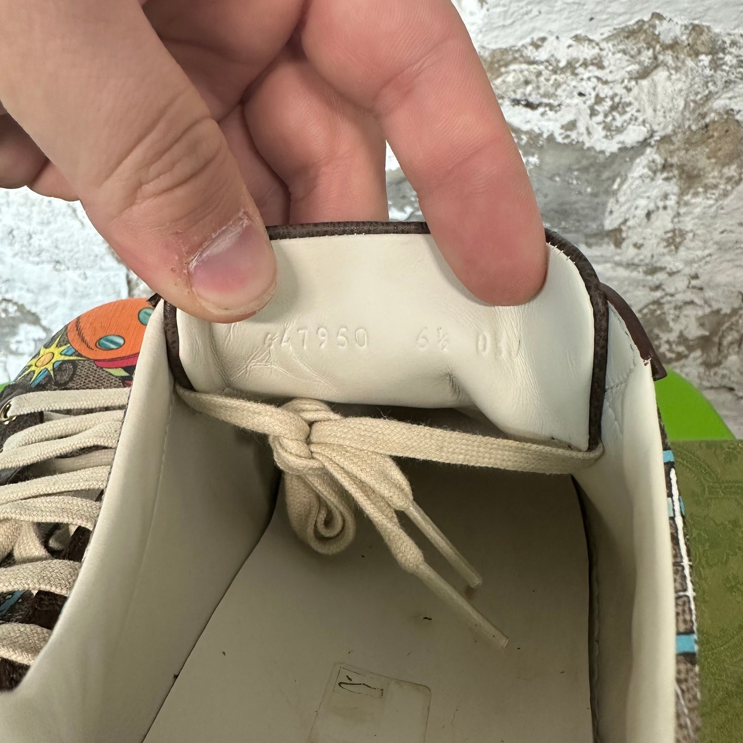 Gucci Donald Duck Monogram Ace Sneaker Sz 6.5