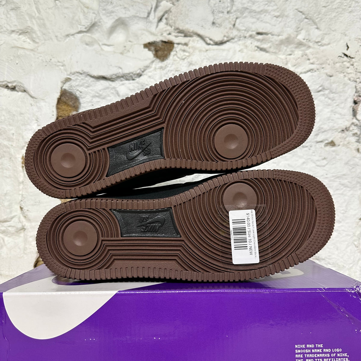 Nike SB Air Force 1 Low Light Chocolate Black Sz 10 DS