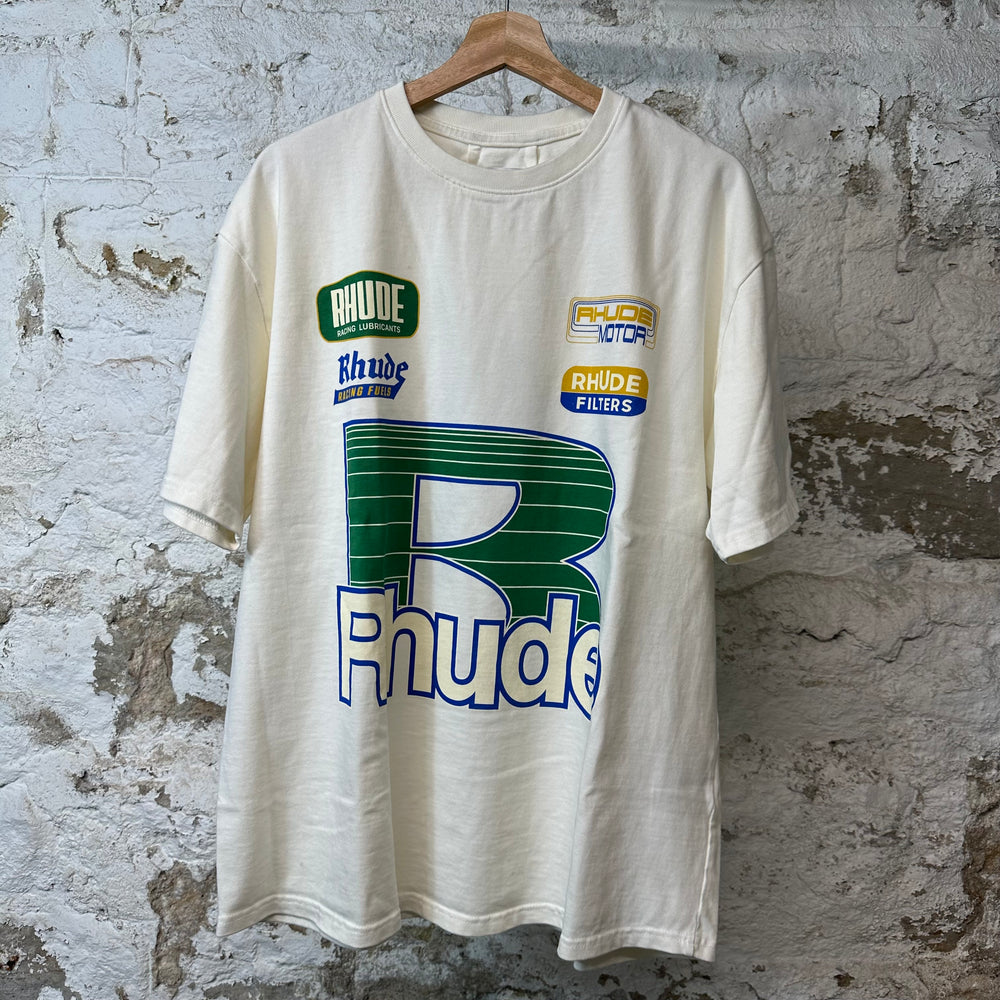 Rhude Roadway Racing T-shirt White Sz L DS