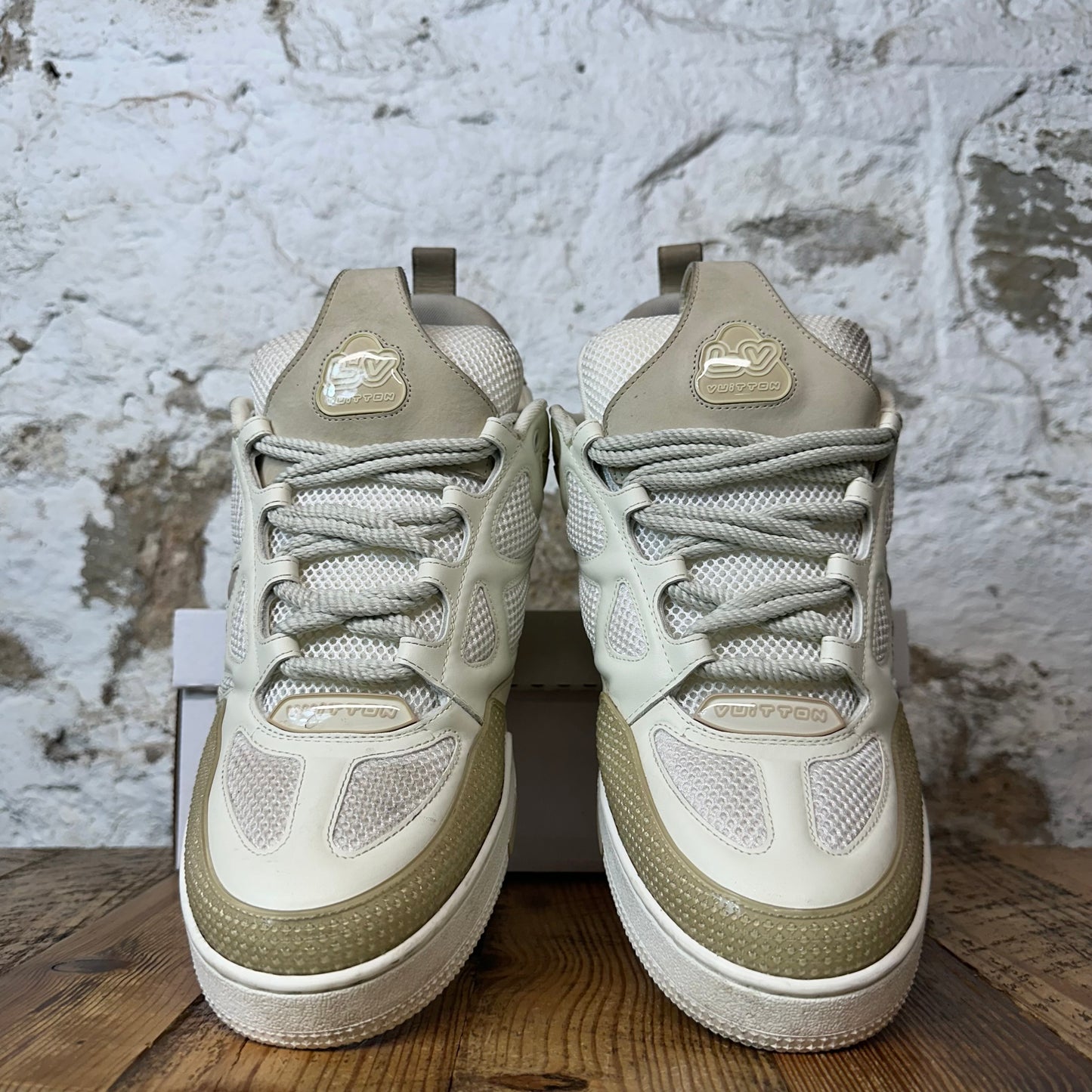 Louis Vuitton Cream White Skate Sneaker Sz 13.5 (12LV)