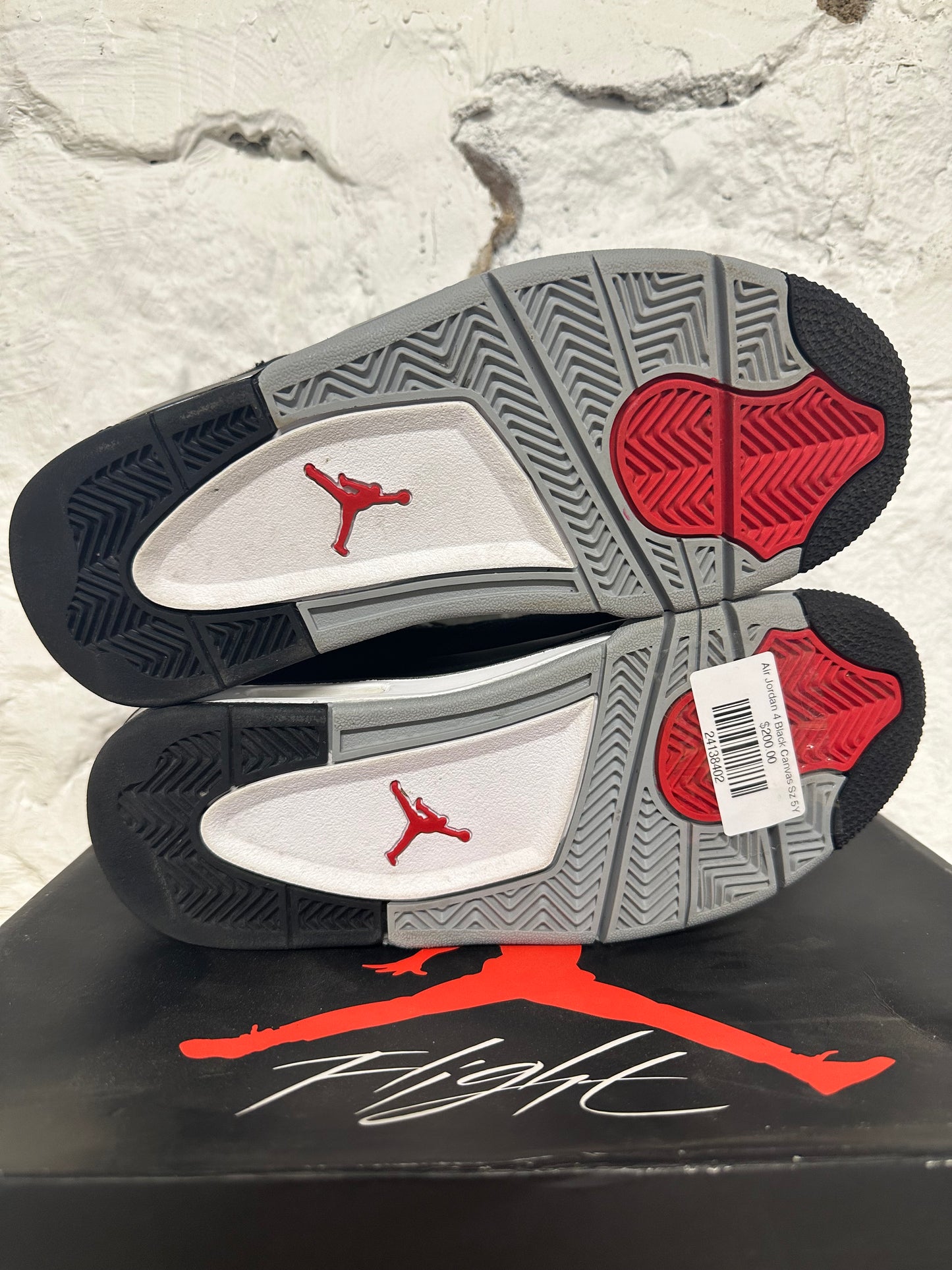 Air Jordan 4 Black Canvas Sz 5Y