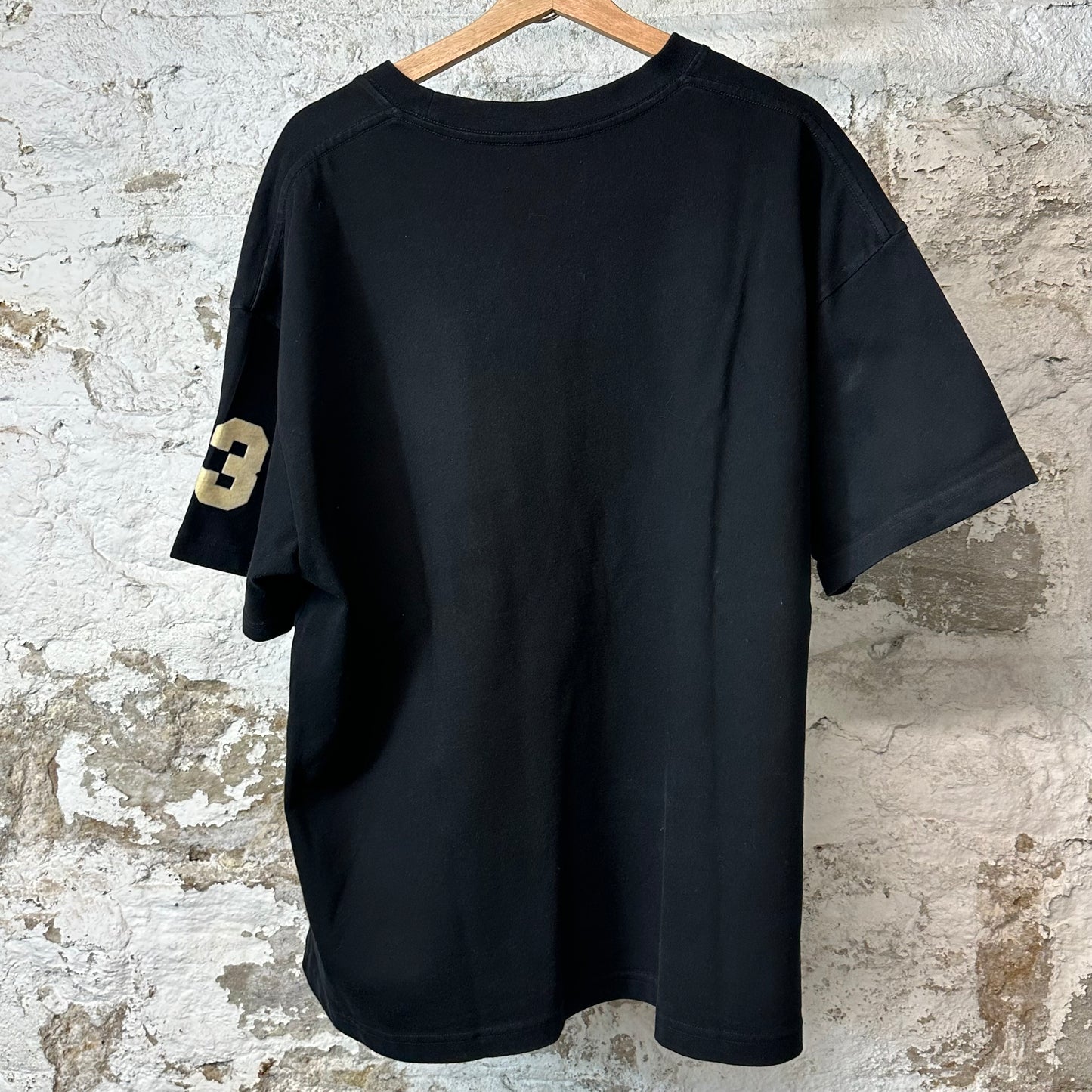 Amiri Flocked Cream Velour Spell T-Shirt Black Sz XL