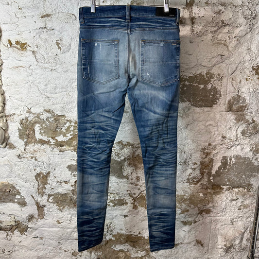 Amiri Plain Blue Honeycomb Denim Jeans Sz 31