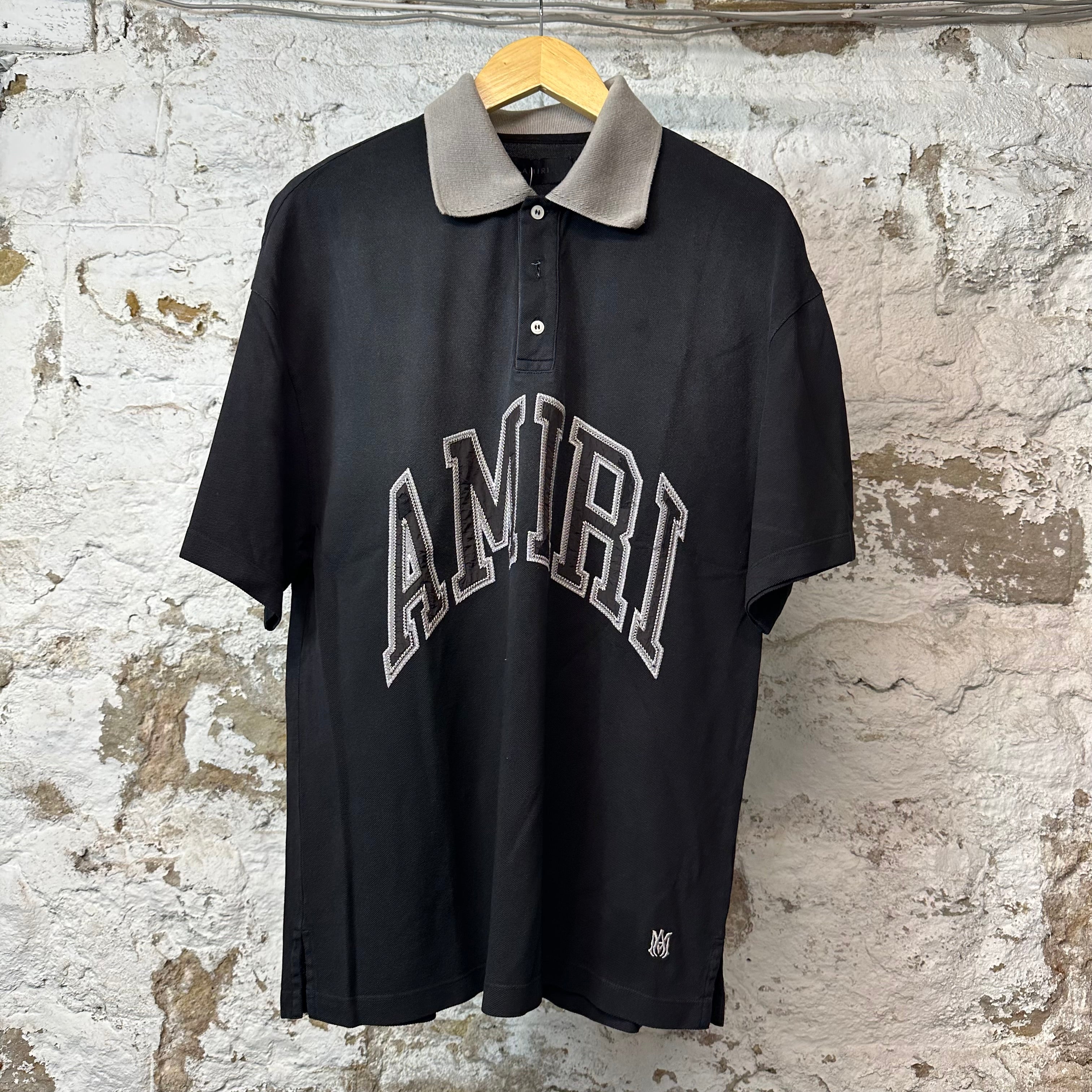 Amiri Vintage Spellout Polo Black Sz M