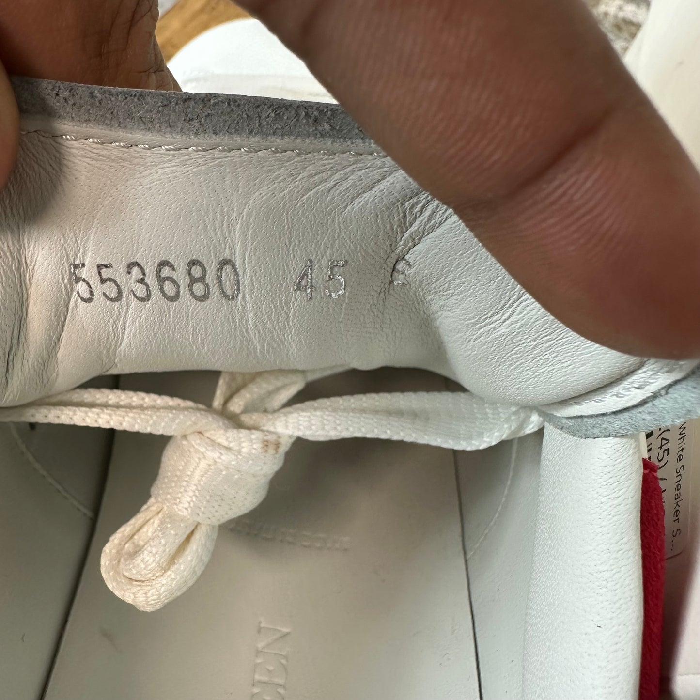 Alexander McQueen Red Tab White Sneaker Sz 12 (45)