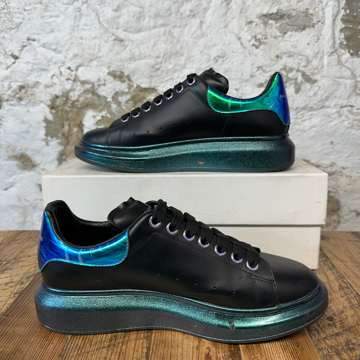 Alexander Mcqueen Iridescent Tab Black Sneaker Sz 10 (43)