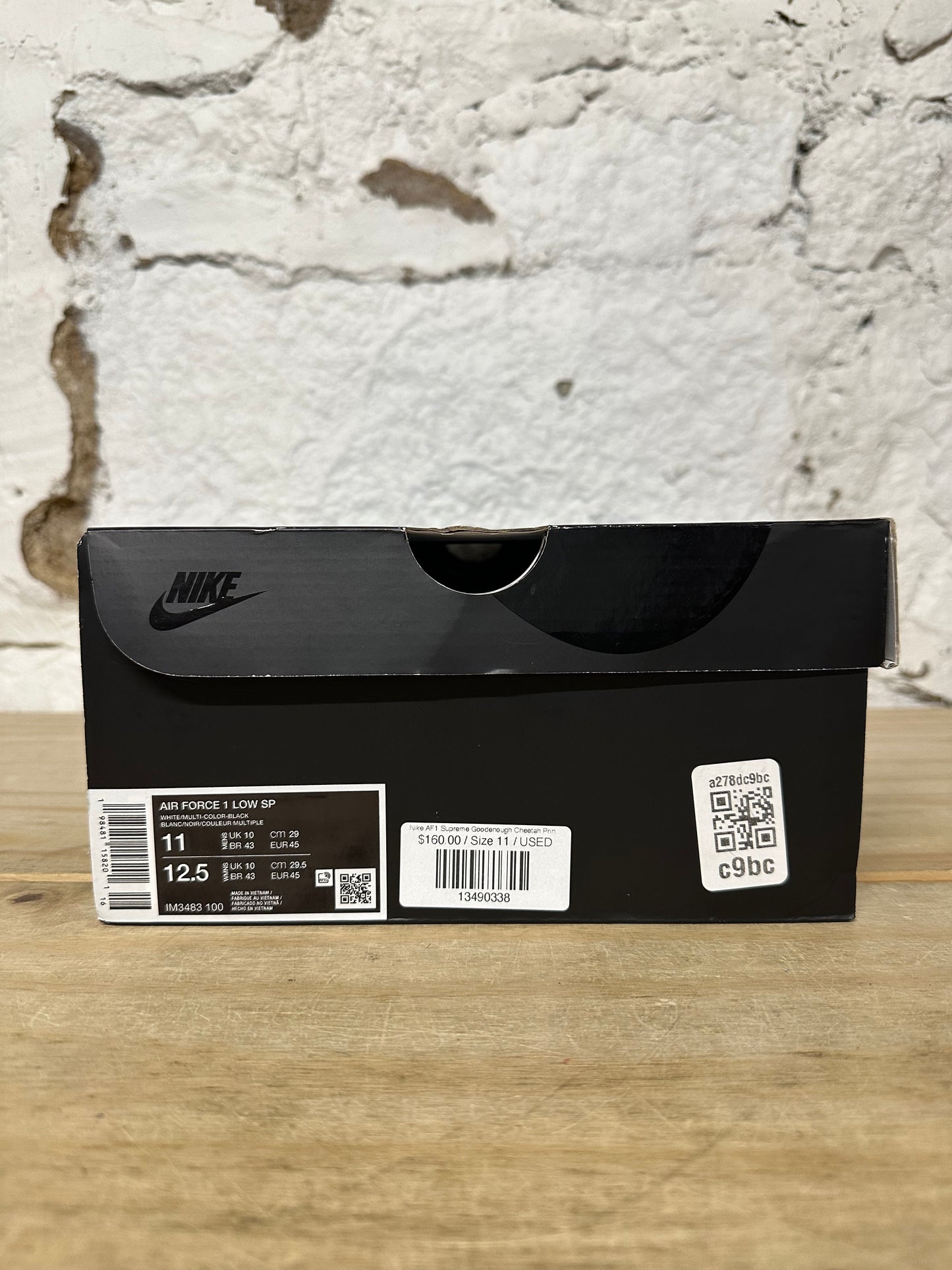 Nike Air Force 1 Supreme Goodenough Cheetah Print Sz 11