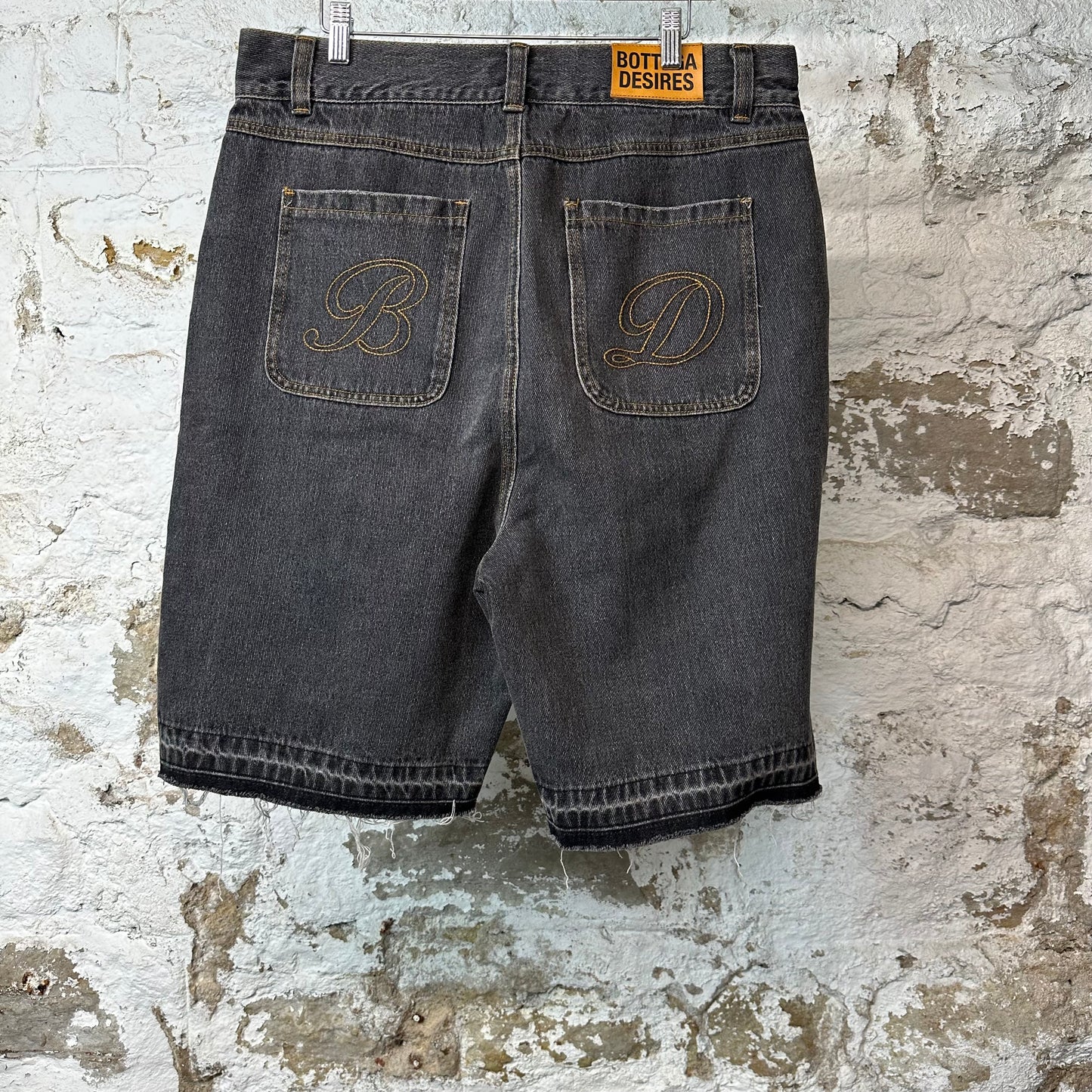 Bottega Desires Spellout Denim Jean Shorts Sz 36