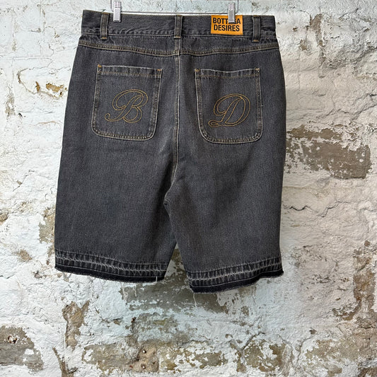 Bottega Desires Spellout Denim Jean Shorts Sz 36