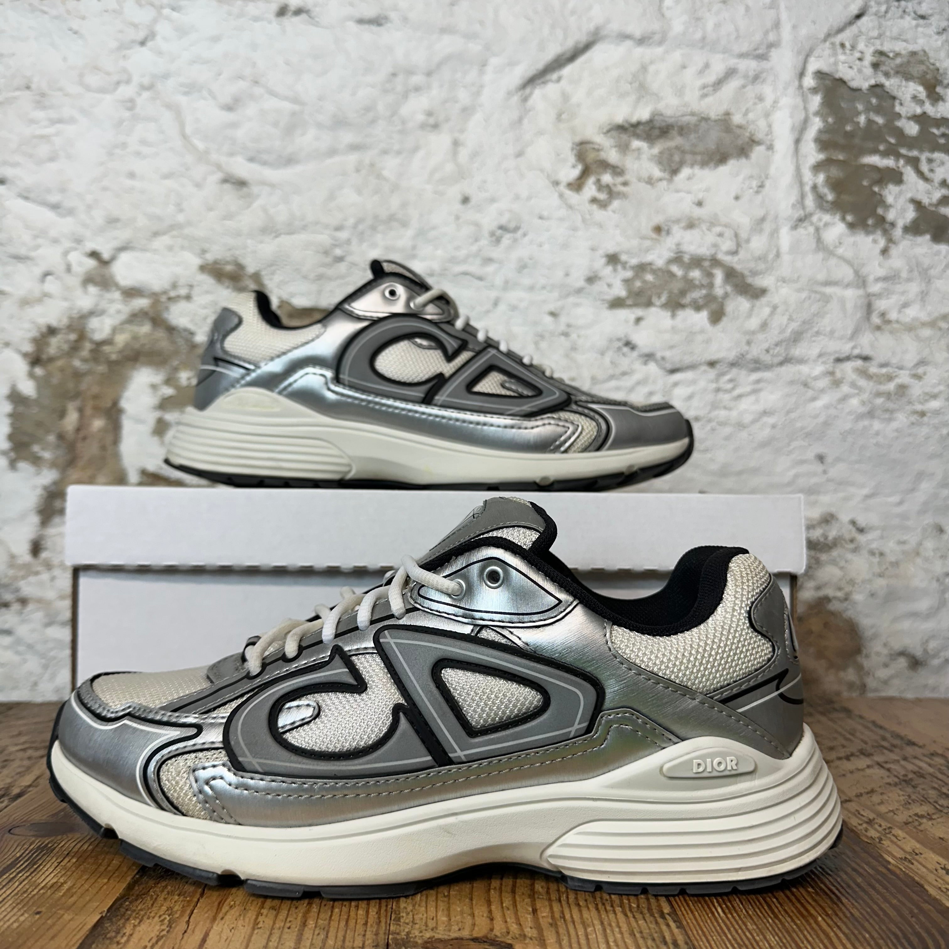 Dior B30 Silver Black Cream Sneaker Sz 8 (41)