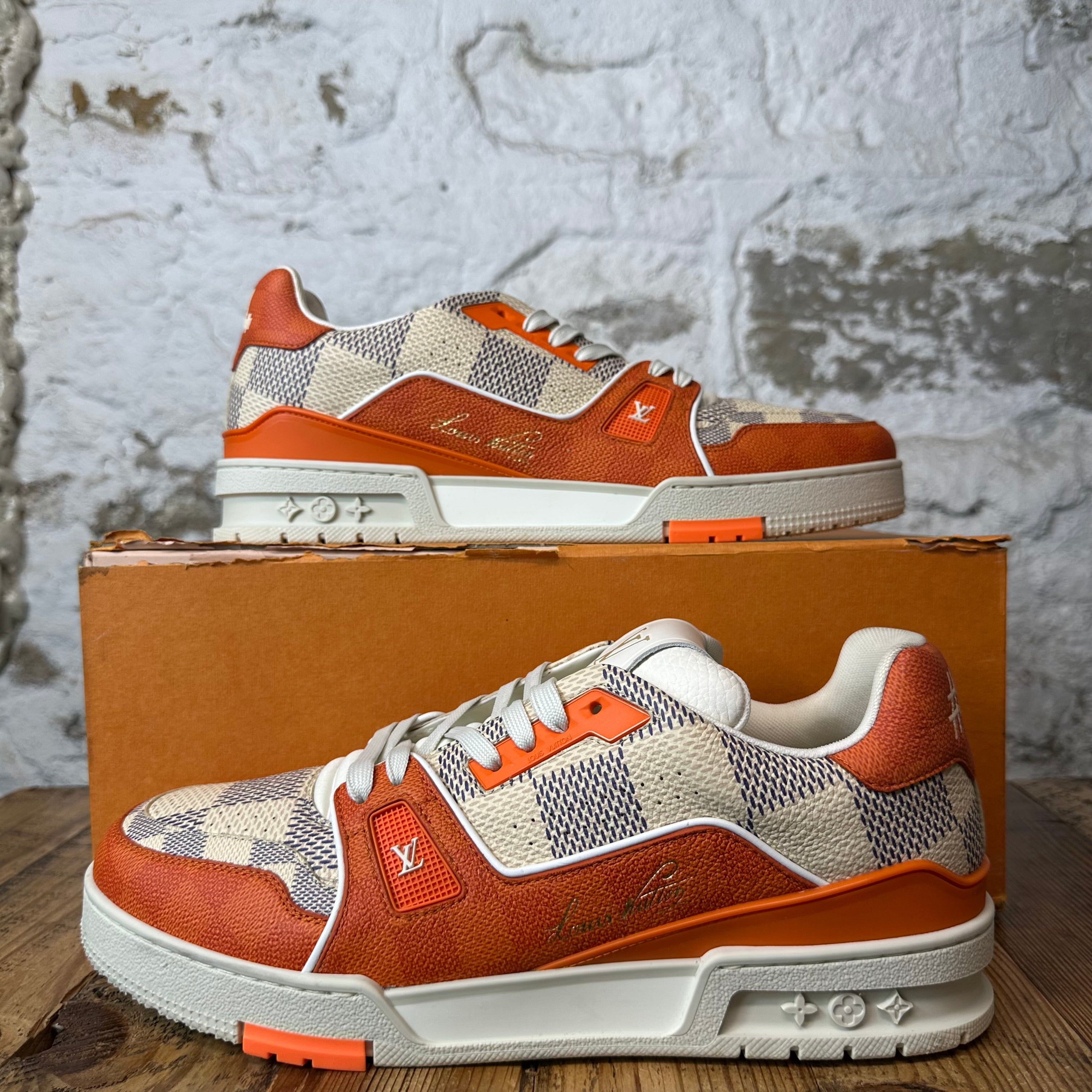 Louis Vuitton Damier Azur Orange Trainer Sneaker Sz 10.5 (9LV)