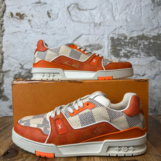 Louis Vuitton Damier Azur Orange Trainer Sneaker Sz 10.5 (9LV)