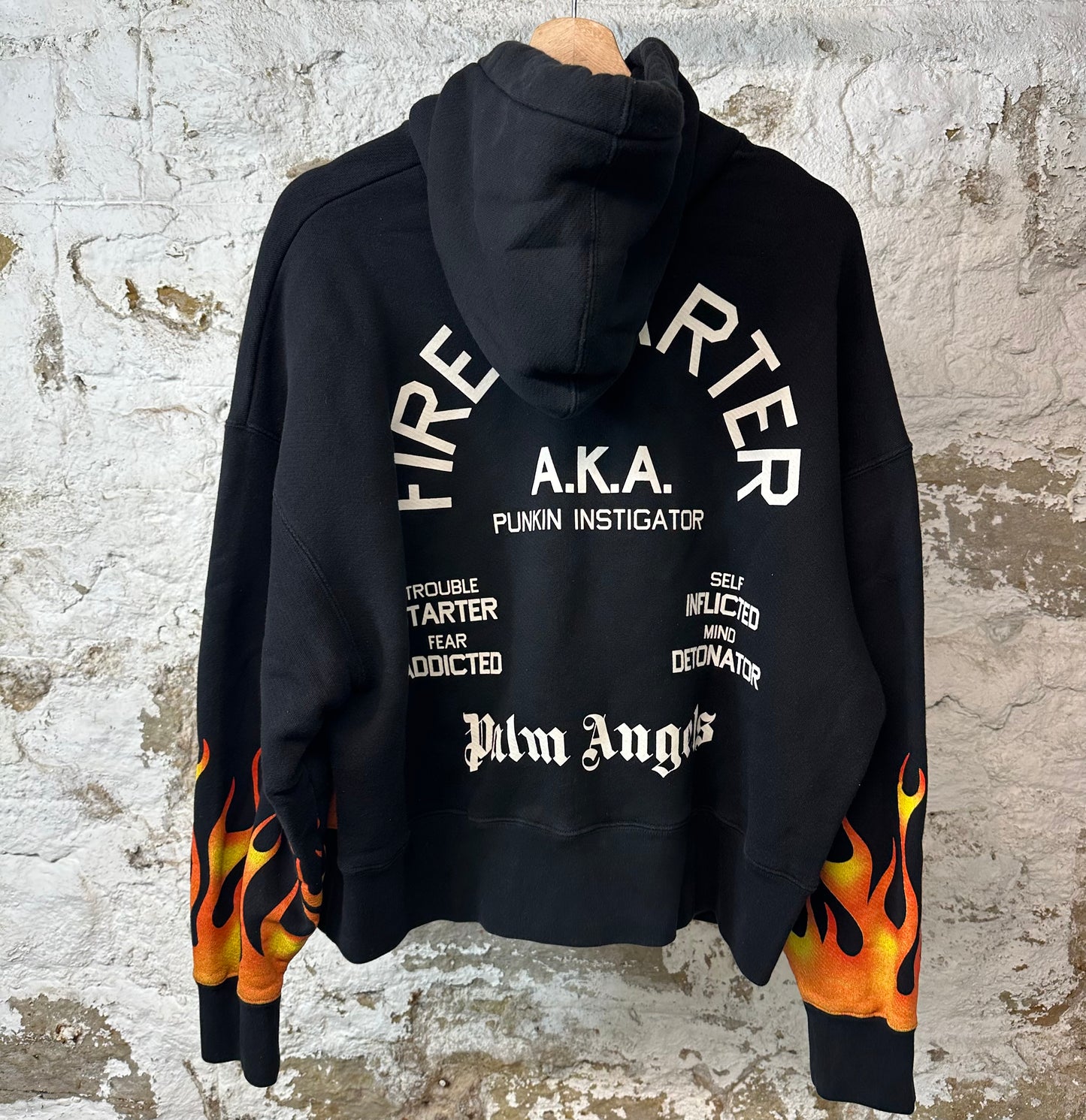 Palm Angels Firestarter Hoodie Black Sz S