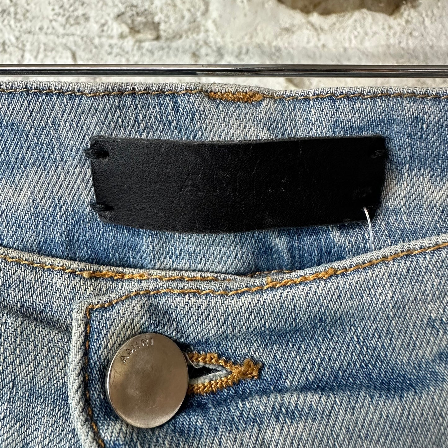 Amiri Cherub Angel Logo Blue Denim Jeans Sz 32