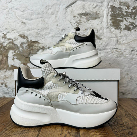 Alexander Mcqueen Black White Clear Nappa Joey Sneaker Sz 4 (35.5) No Box