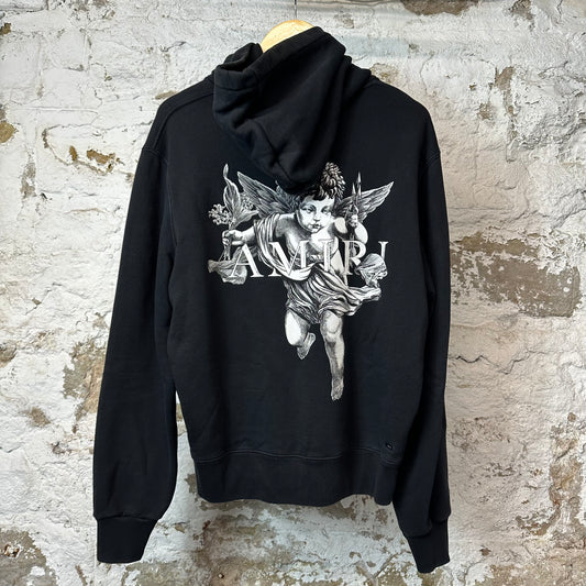 Amiri Cherub Logo Hoodie Black Sz M