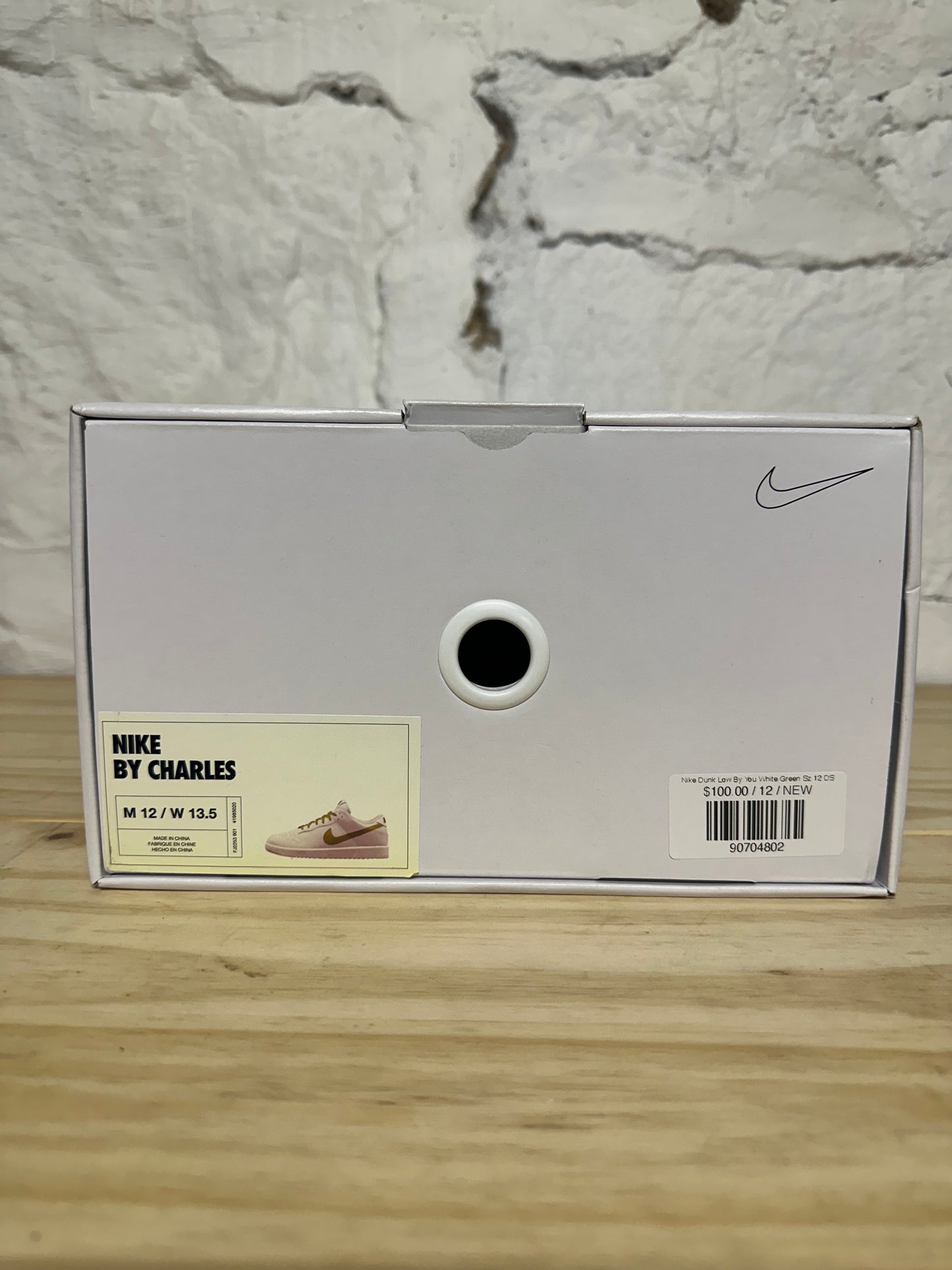 Nike Dunk Low By You White Green Sz 12 DS