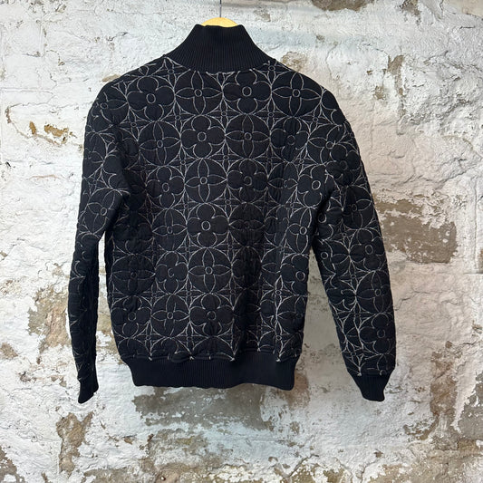 Louis Vuitton Quilted Monogram Zip Up Jacket Black Sz M