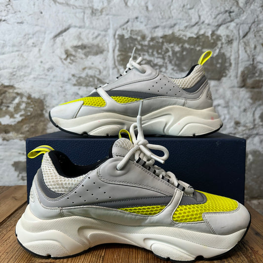 Dior B22 White Grey Yellow Sneaker Sz 10 (43)