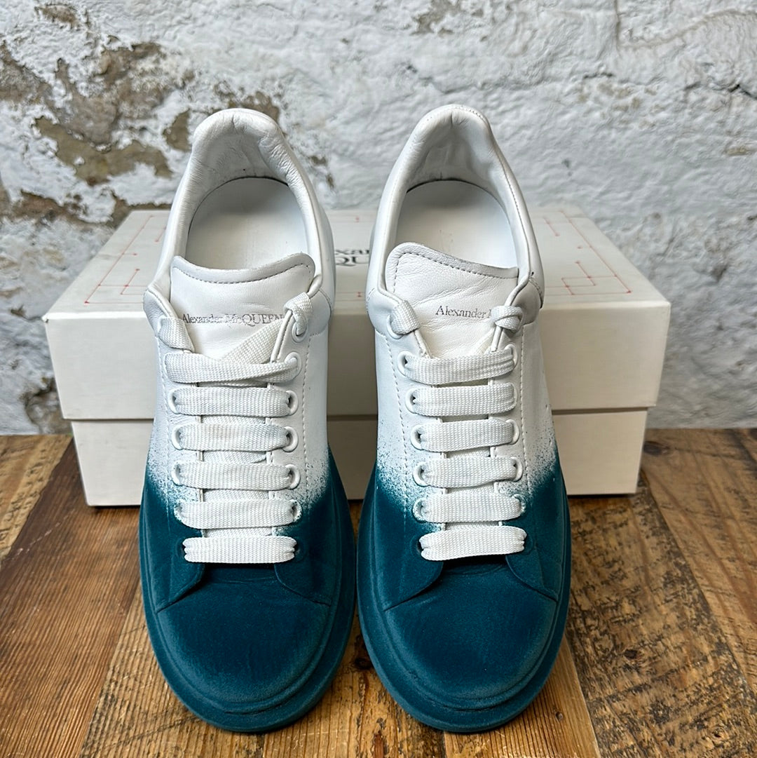 Alexander Mcqueen Fuzzy Green Toe White Sneaker Sz 9 (42)