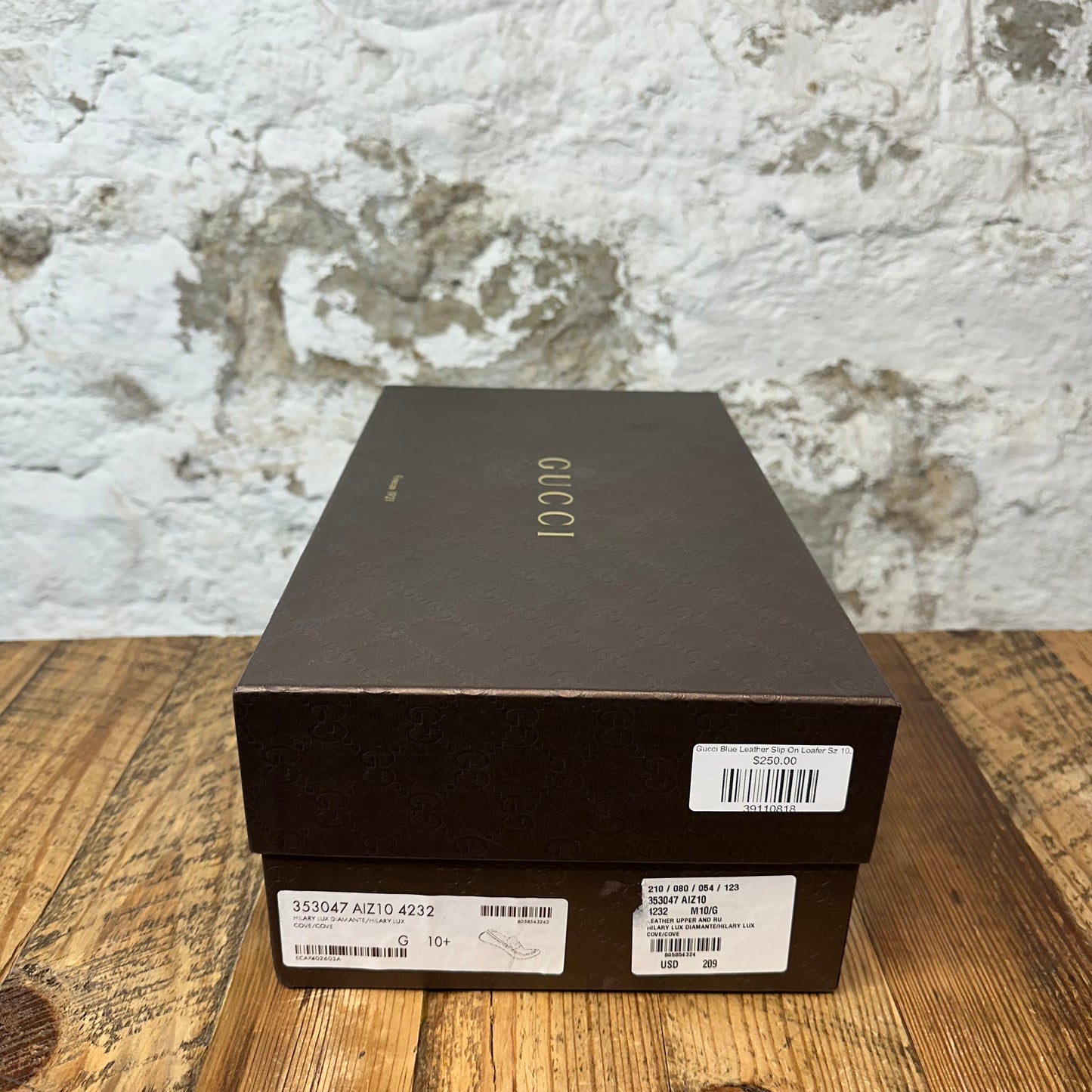 Gucci Blue Leather Slip On Loafer Sz 10.5