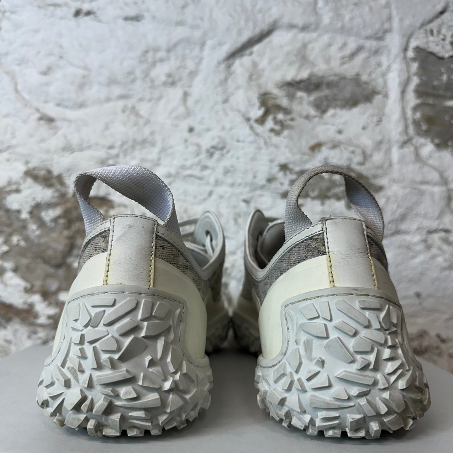 Dior B28 Grey Monogram Cream White Sneaker Sz 14 (47)