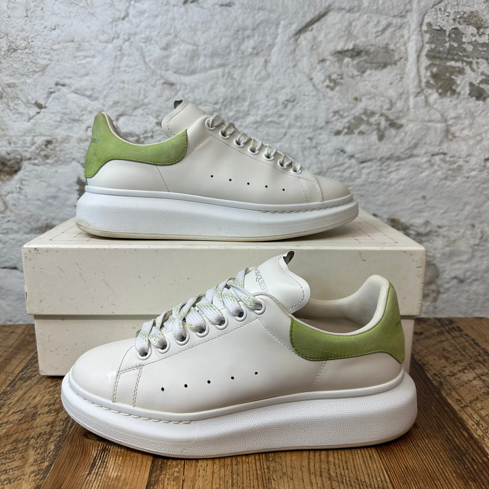 Alexander Mcqueen Green Suede Tab White Sneaker Sz 7.5 (40.5)