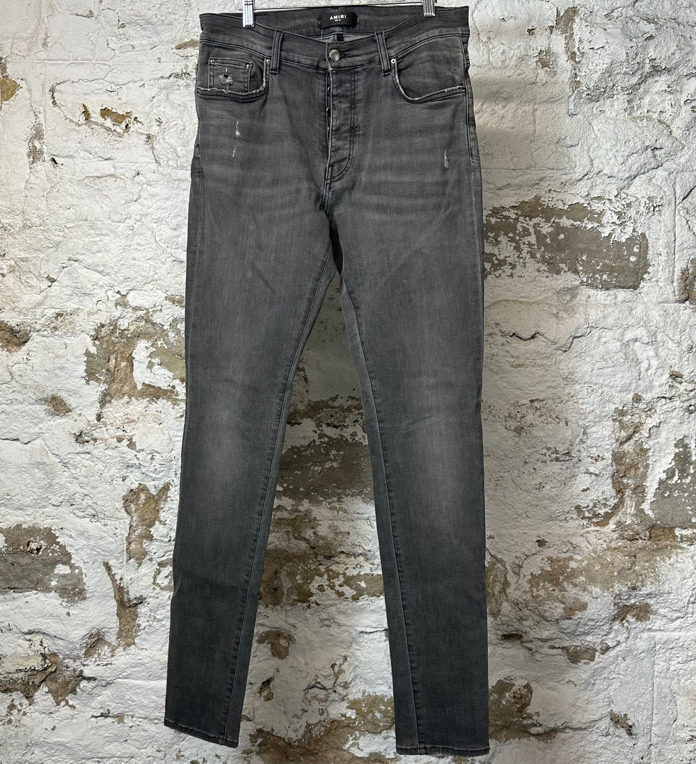 Amiri Plain Gray Denim Jeans Sz 33