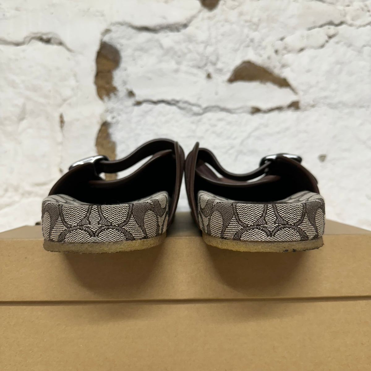 Coach Archive Buckle Burgundy Clog Sz 13