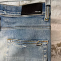 Amiri MX1 Cream Suede Blue Denim Jeans Sz 30
