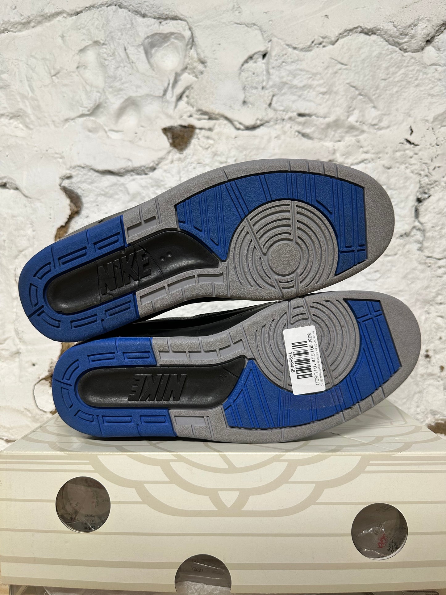 Air Jordan 2 Low Off-White Black Royal Sz 10