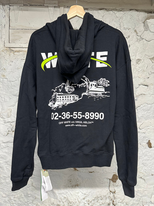 Off-White Construction Black Hoodie Sz S