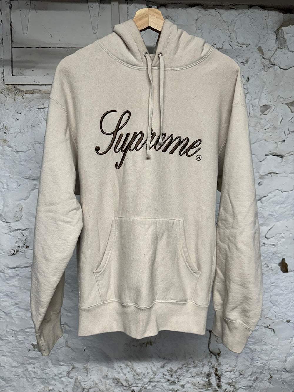 Supreme Emboridered Tan Hoodie Sz M