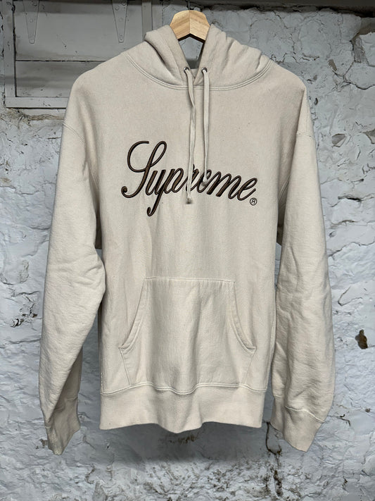 Supreme Emboridered Tan Hoodie Sz M