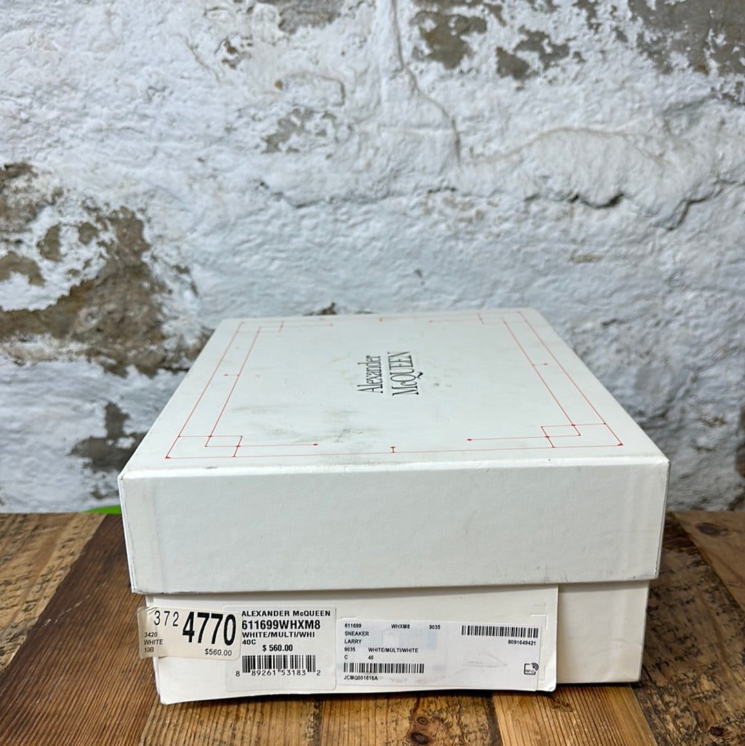 Alexander Mcqueen Iridescent Tab White Sneaker Sz 7 (40)