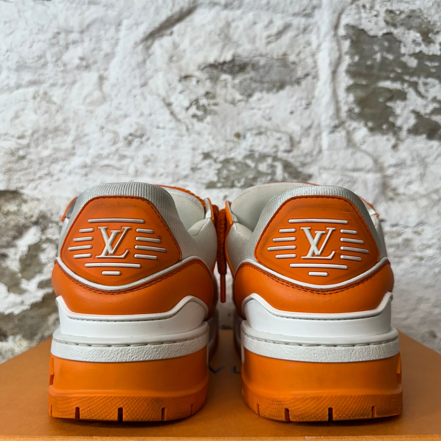 Louis Vuitton Orange White Maxi Trainer Sz 6.5 (5LV)