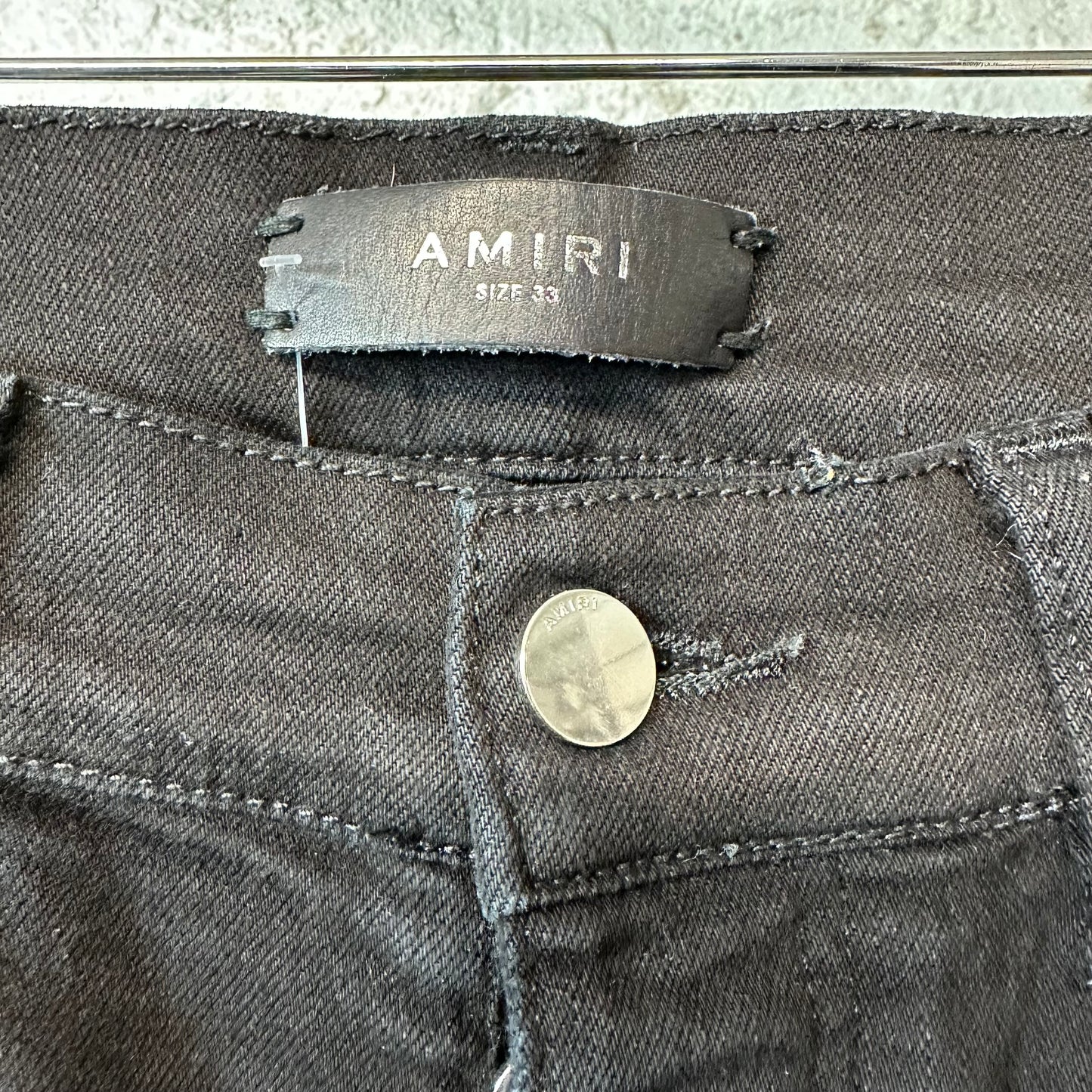 Amiri MX1 Red White Acid Black Denim Jeans Sz 33