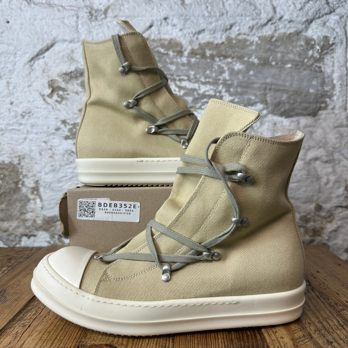 Rick Owens High Hexa Lace Parchment Milk Sneaker Sz 9 (42)