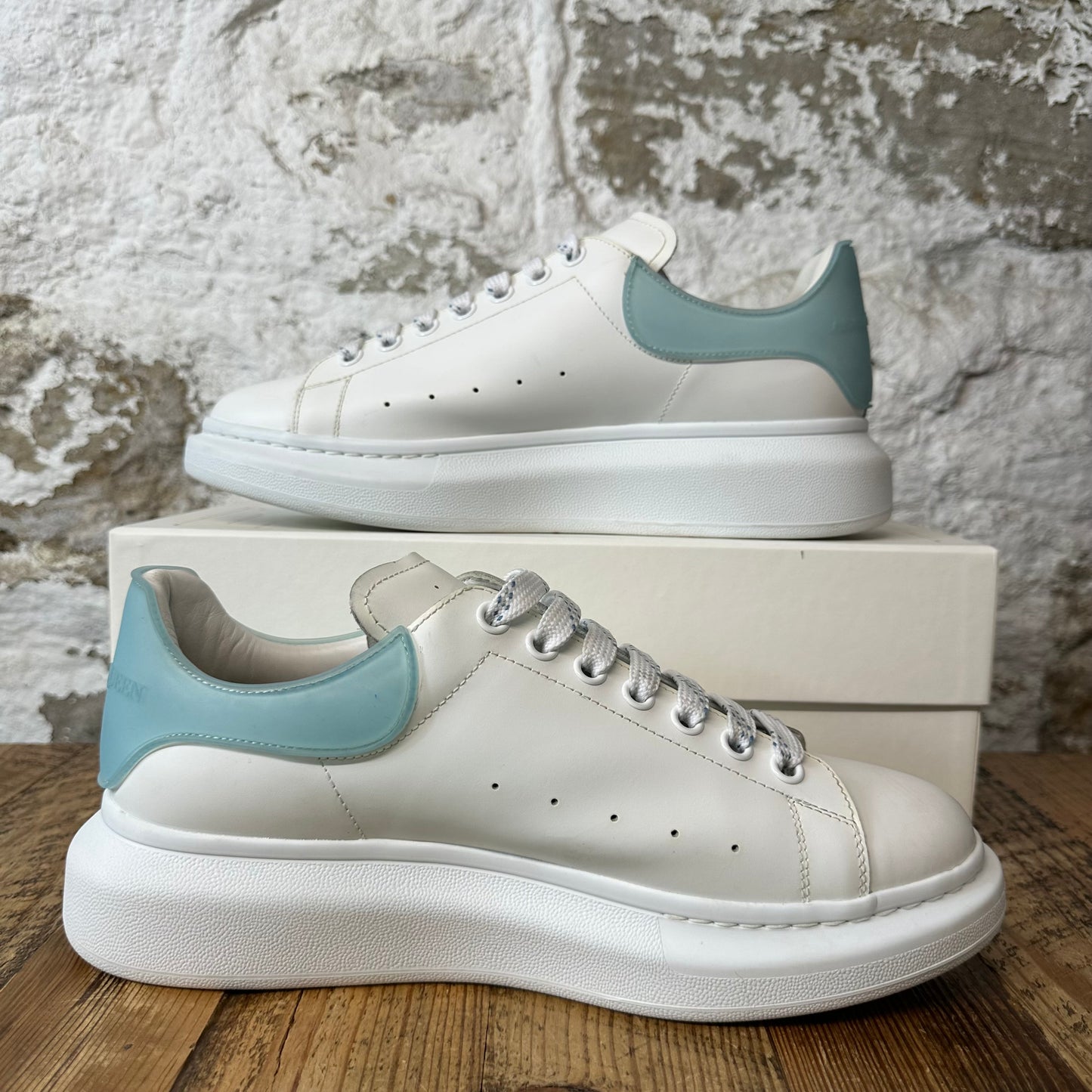 Alexander Mcqueen Transluscent Blue Tab White Sneaker Sz 11 (44)