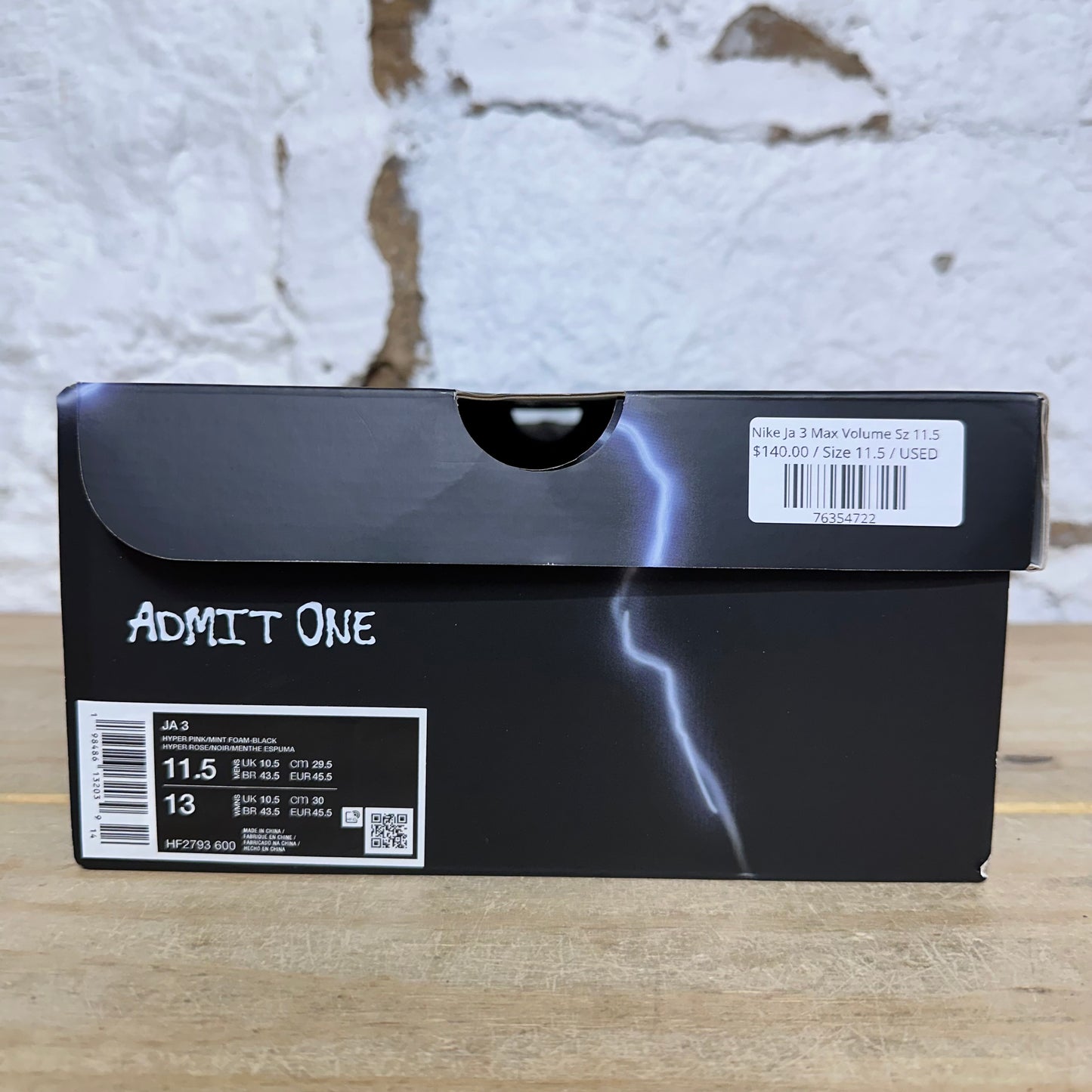 Nike Ja 3 Max Volume Sz 11.5