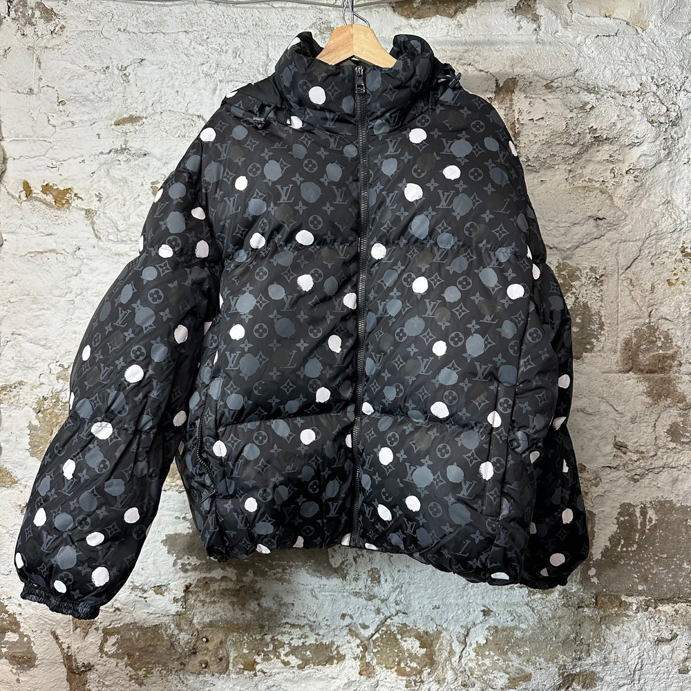 Louis Vuitton Yayoi Kusama Polka Dot Black Puffer Jacket Sz XL (52)