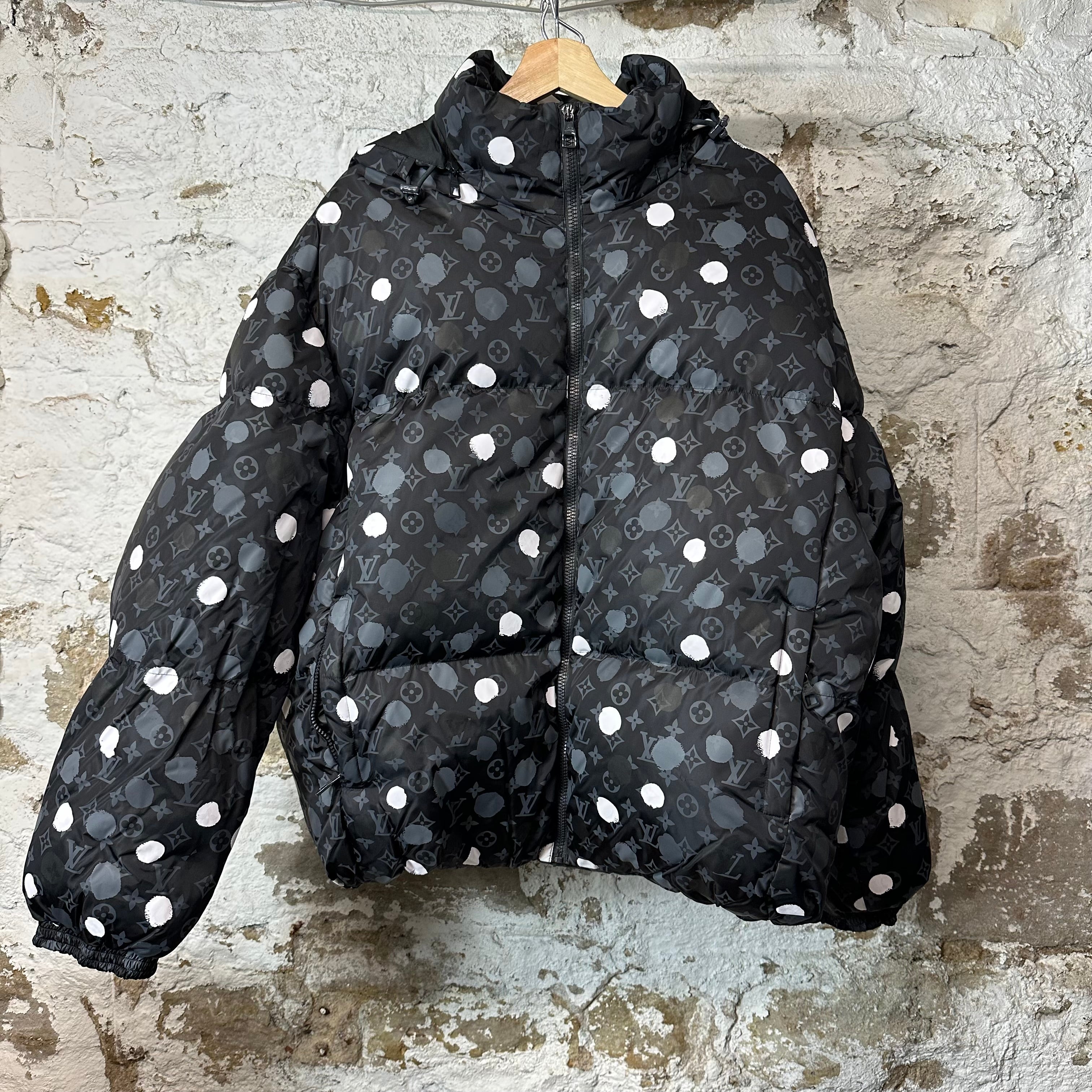 Louis Vuitton Yayoi Kusama Polka Dot Black Puffer Jacket Sz XL (52)