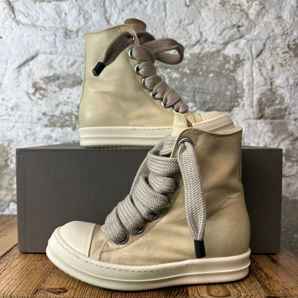 Rick Owens High Jumbo Lace Parchment Milk Sneaker Sz 5 (37)