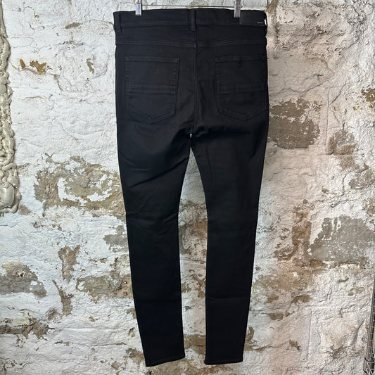 Amiri MX1 Black Paisley Black Denim Jeans Sz 36
