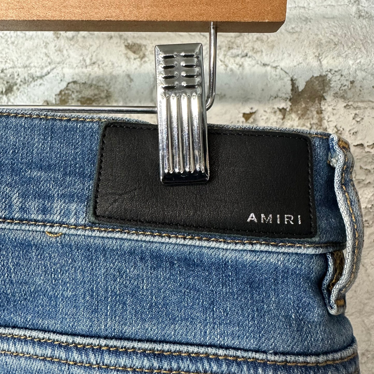 Amiri Distressed Plain Blue Denim Jeans Sz 30