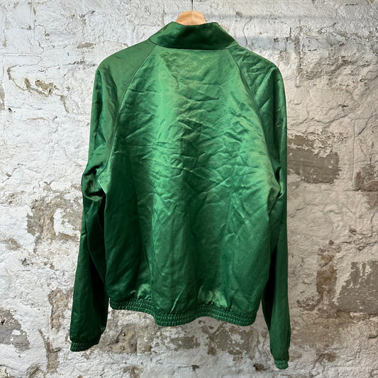 Gucci Biege Green Colorblock Satin Zip Up Jacket Sz XL (M)