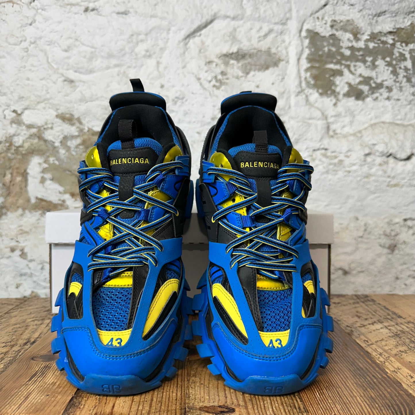 Balenciaga Track Runner LED Blue Black Yellow Sneaker Sz 10 (43)