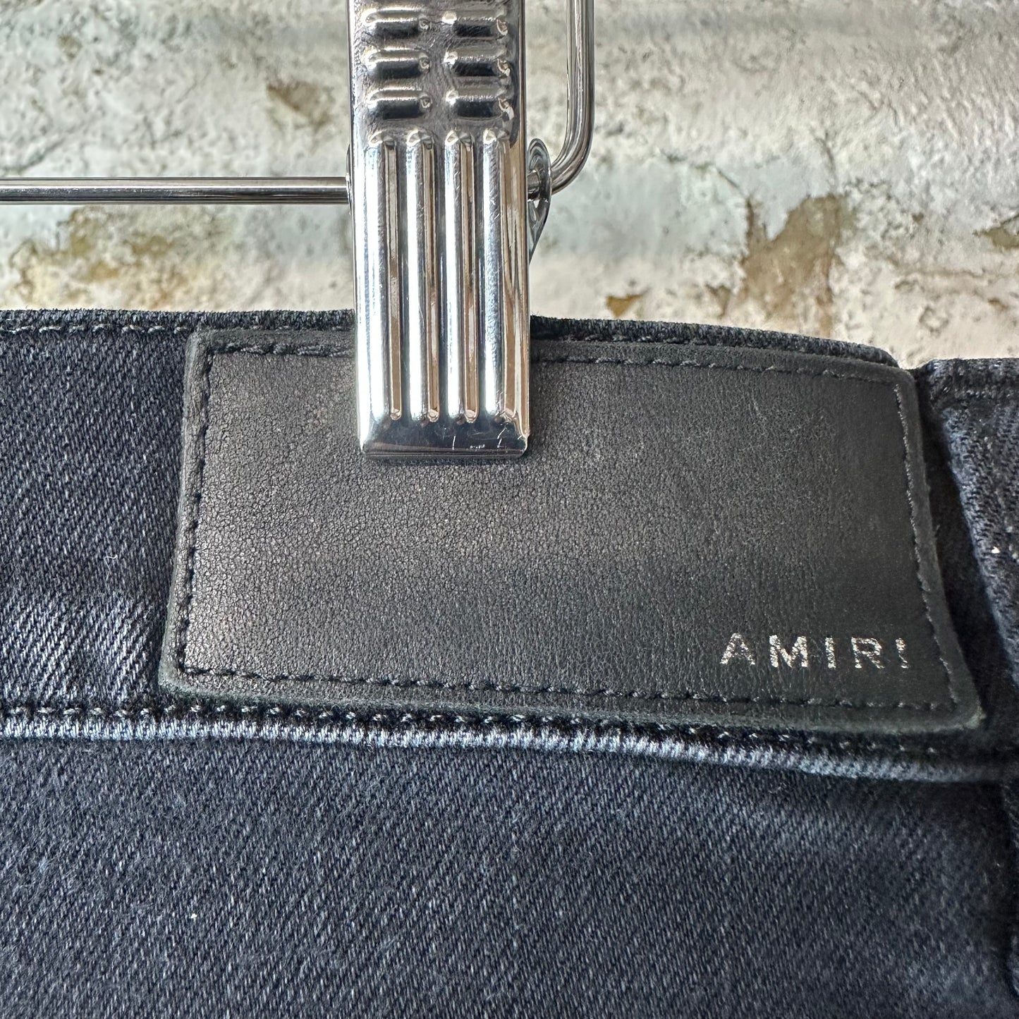Amiri MX1 Camo Spell Black Denim Jeans Sz 34